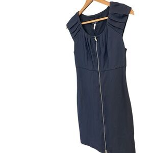 Armani Jeans M EUC worm once Blue Pleated Sheath Dress